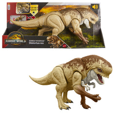 Jurassic World Rebirth Distortus Rex Action Figure, 22 inch Rumble N Rampage Dinosaur Toy, 2 Attacks