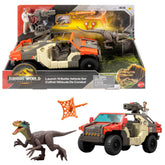 Jurassic World Rebirth Launch ‘n Battle Vehicle With 1 Human & 1 Raptor Figure, Turret & Projectiles