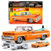 Mattel Brick Shop Hot Wheels Custom ’62 Chevy Pickup Building Toy Kit (858 Pieces), For Collectors