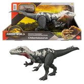 Jurassic World Rebirth Gigantic Thrashers Chilantalsaurus Dinosaur Figure Toy, Dual Attack