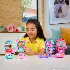 Polly Pocket Set Sail Kitty Compact Playset With 1 Micro Doll And Pet Cats, Travel Toy With Food & Styling Accessories