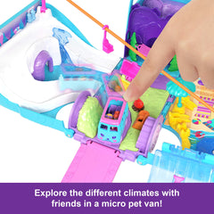 Polly Pocket Pet Mobile Adventure Playset With Micro Dolls & Transforming Camper Van, Pets & Toy Car