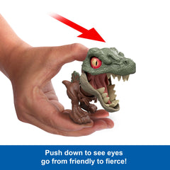 Jurassic World Mighty Little Biters Dinosaur Toy With Bite Action, Eye Change, Collectible Figure