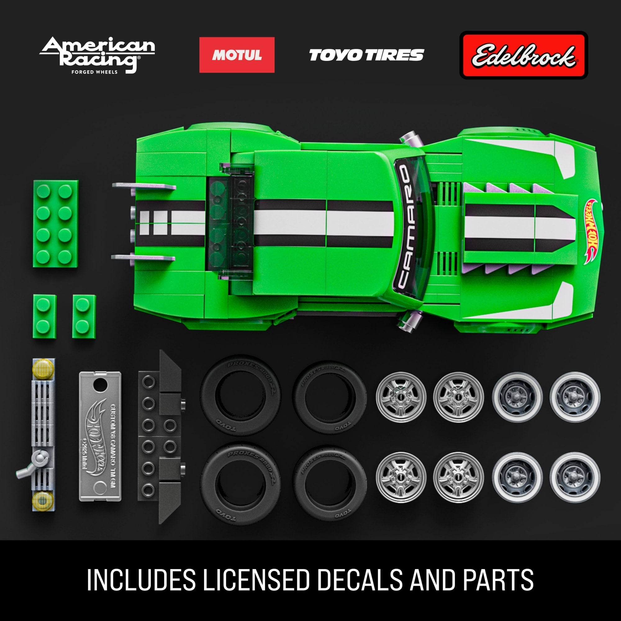 Mattel Brick Shop Hot Wheels Custom ’68 Camaro Building Toy Kit (289 Pieces), For Collectors