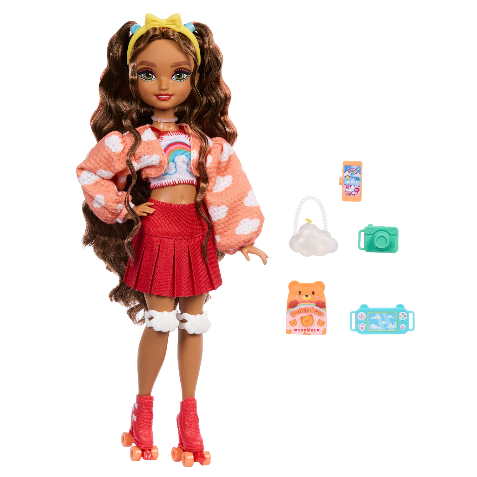 Dream Besties Barbie Teresa Roller Skating Fashion Doll With 9 Video Game Themed Accessories