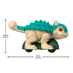 Fisher-Price Imaginext Jurassic World Ankylosaurus Dinosaur Toy With Wheels & Wiggling Motion