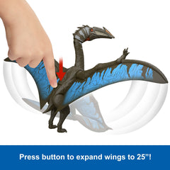 Jurassic World Rebirth Quetzalcoatlus Action Figure, Winged Dinosaur Toy With Sound, Aerial Ambush