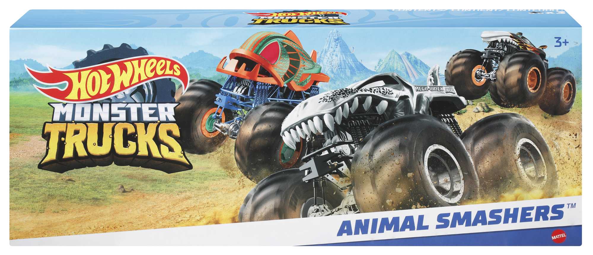Hot Wheels Monster Trucks Creature 3-Pack, 3 Toy Trucks For Kids 3 Years Old & Up