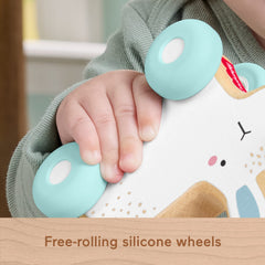 Fisher-Price Wooden Push-Along Bunny Toy Vehicle For Baby Crawling Play. 1 Wood Piece