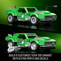 Mattel Brick Shop Hot Wheels Custom ’68 Camaro Building Toy Kit (289 Pieces), For Collectors