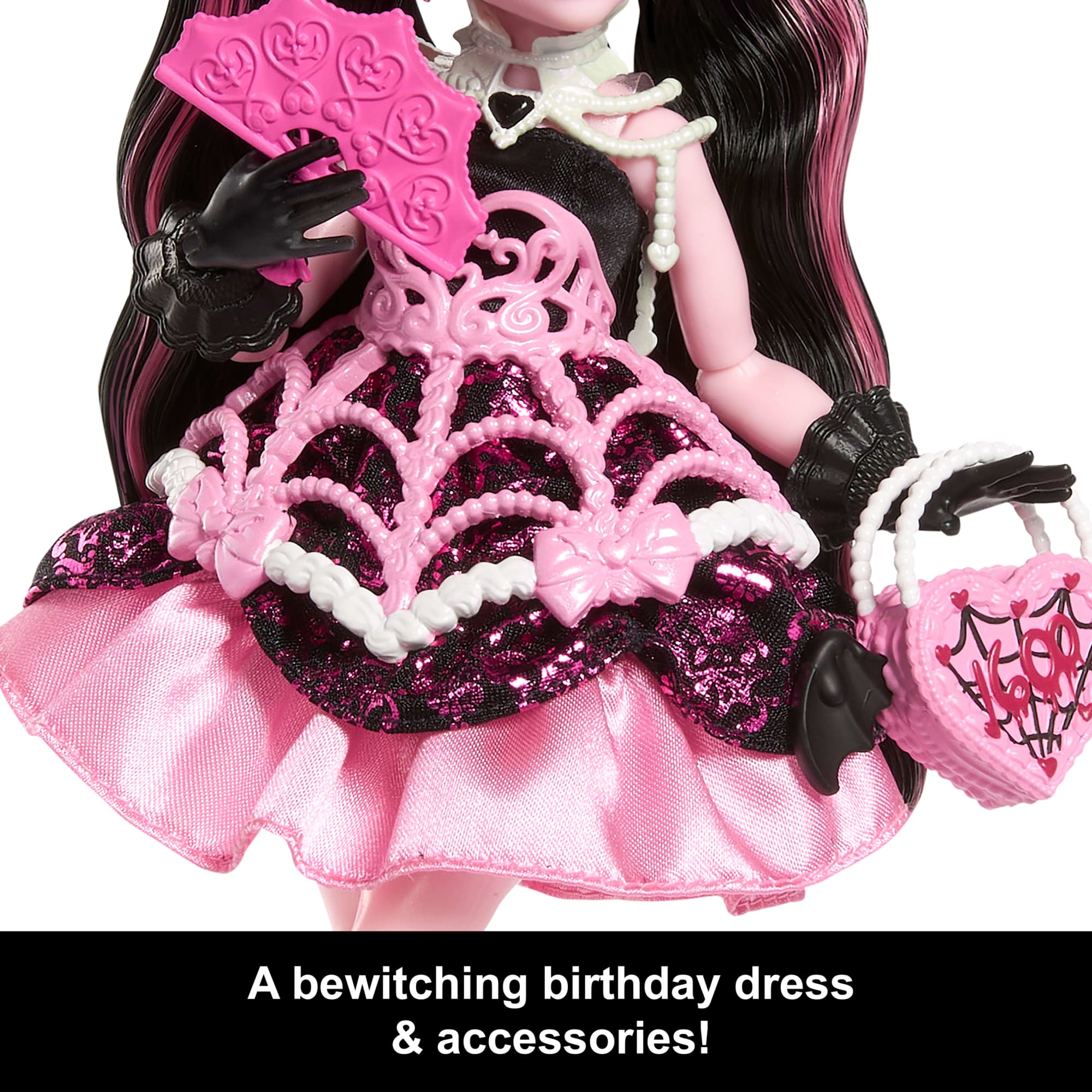 Monster High Scary Sweet Birthday Draculaura Doll in Party Dress With Balloon & Gift