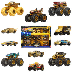 Hot Wheels Monster Trucks Trophy Champions Collection, 5 1:64 Scale Toy Trucks & 6 Die-Cast Cars