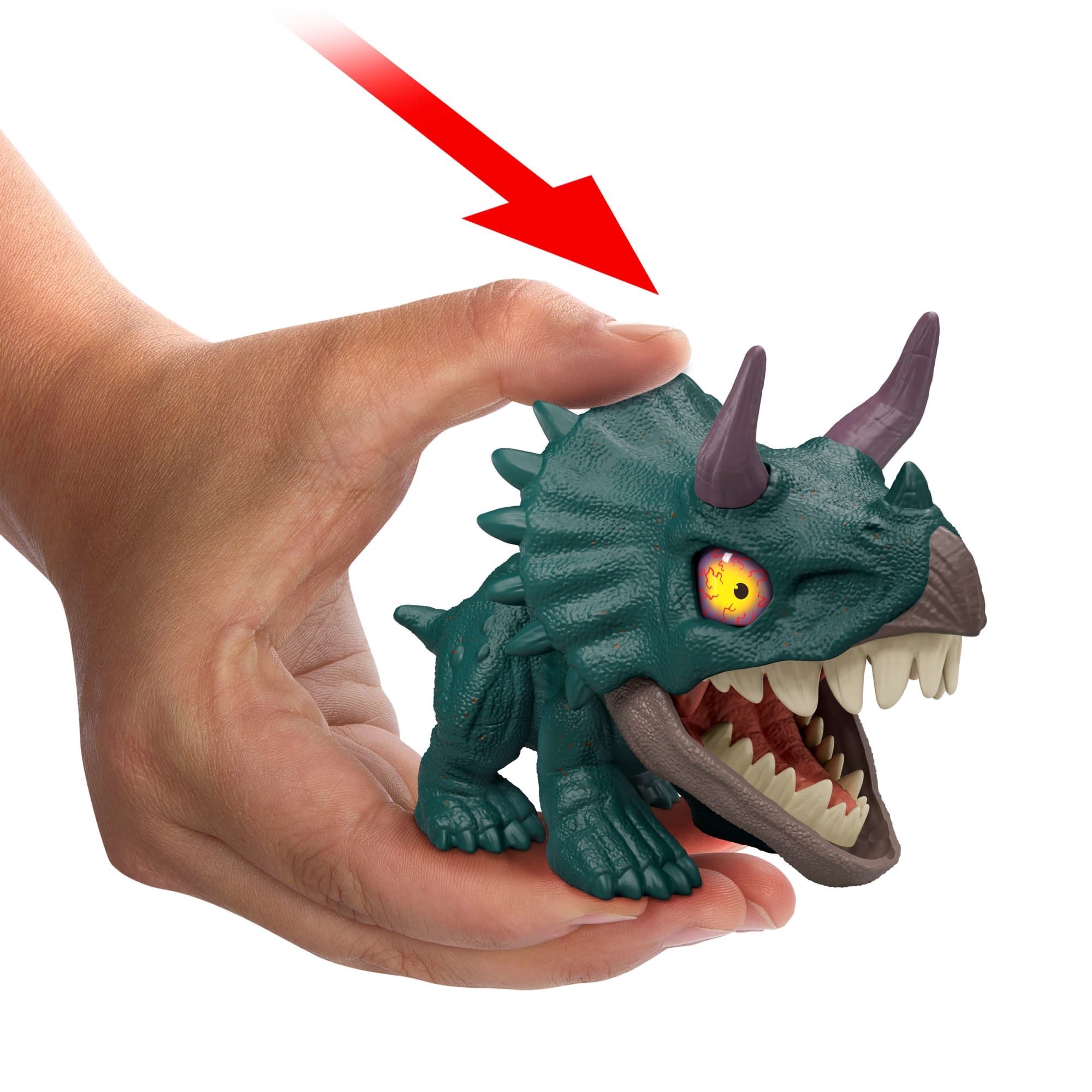 Jurassic World Mighty Little Biters Dinosaur Toy With Bite Action, Eye Change, Collectible Figure