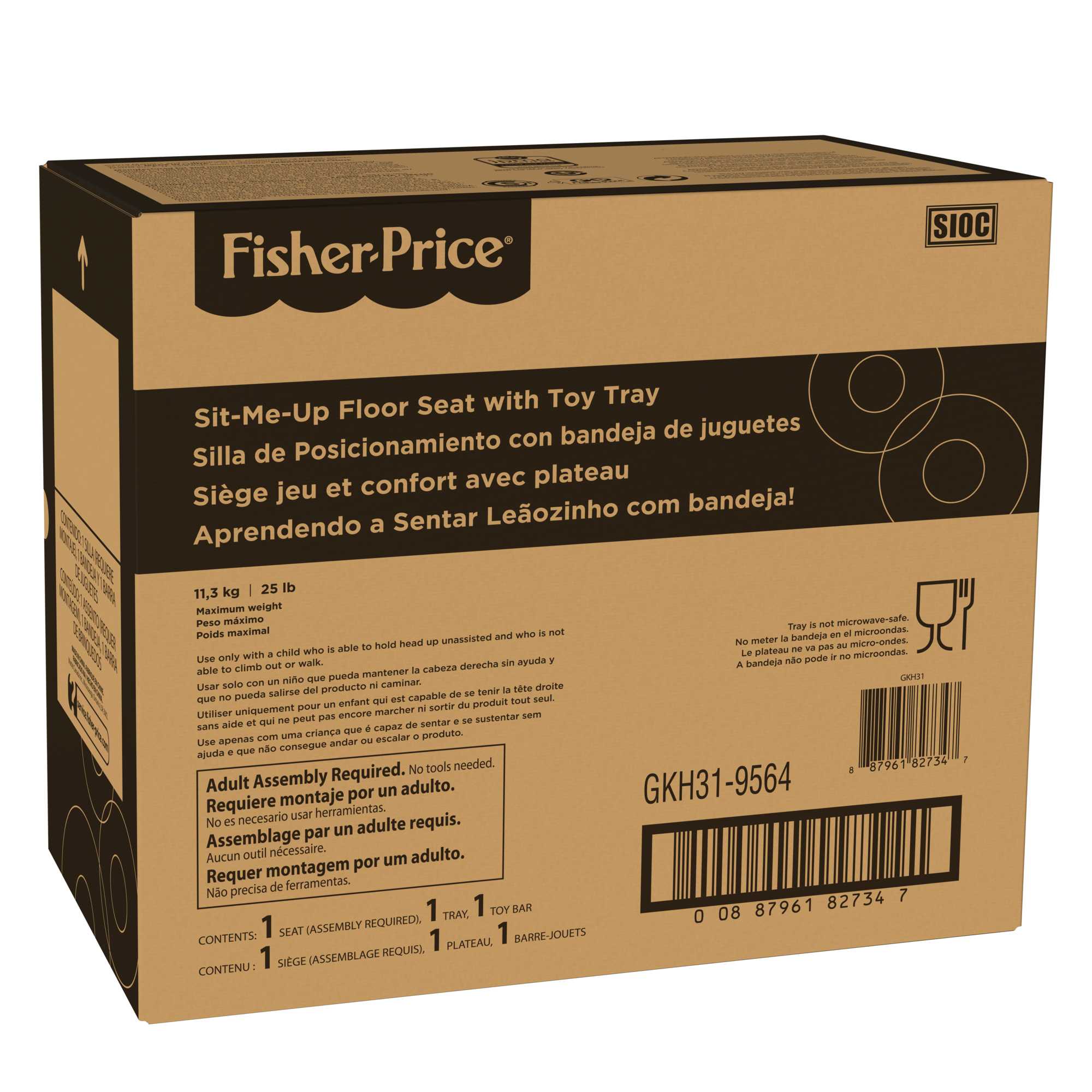 Fisher-Price Sit-Me-Up Floor Seat Portable Baby Chair With Snack Tray & Toys, Penguin Island