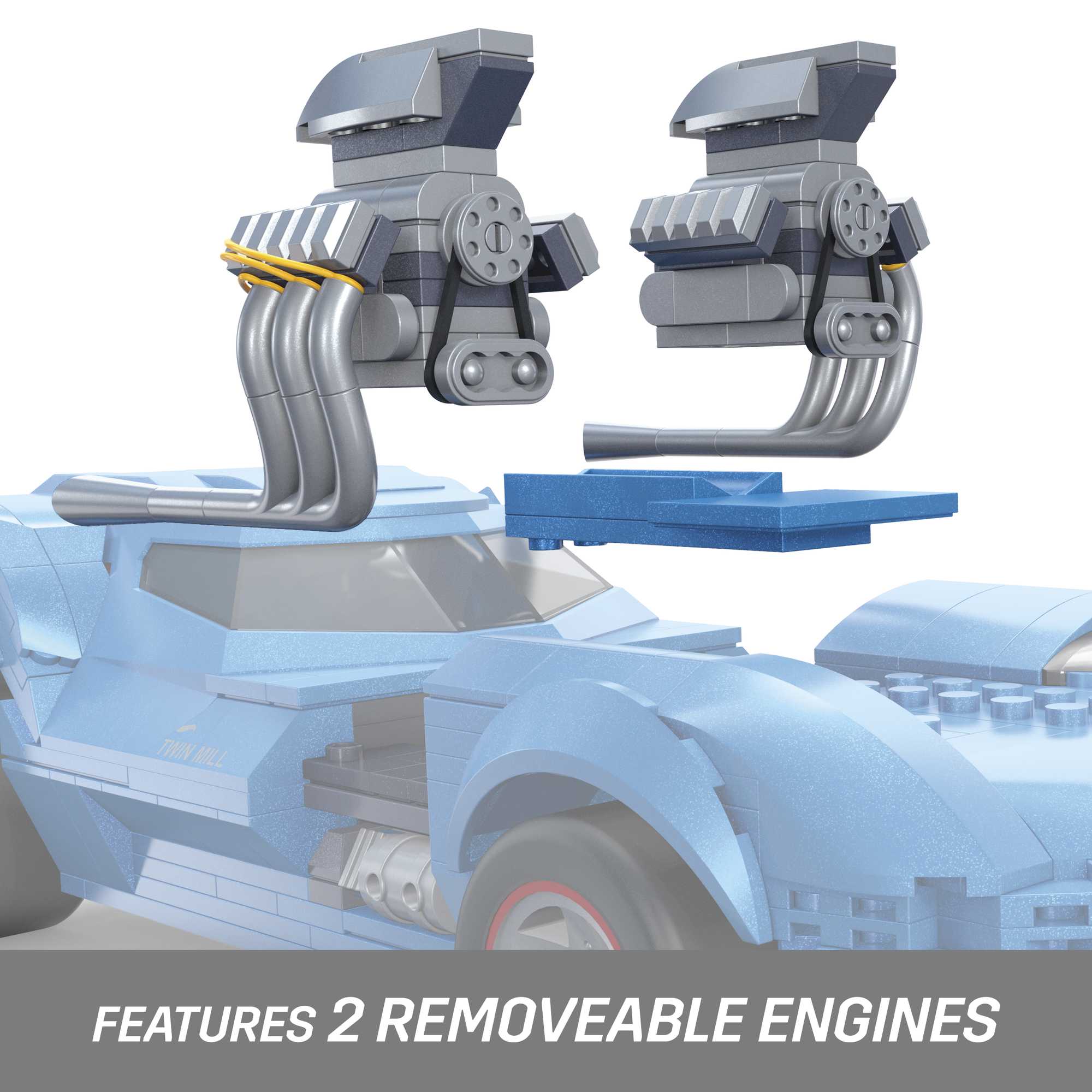 MEGA Hot Wheels Twin Mill Vehicle Building Kit (635 Pieces) For Collectors