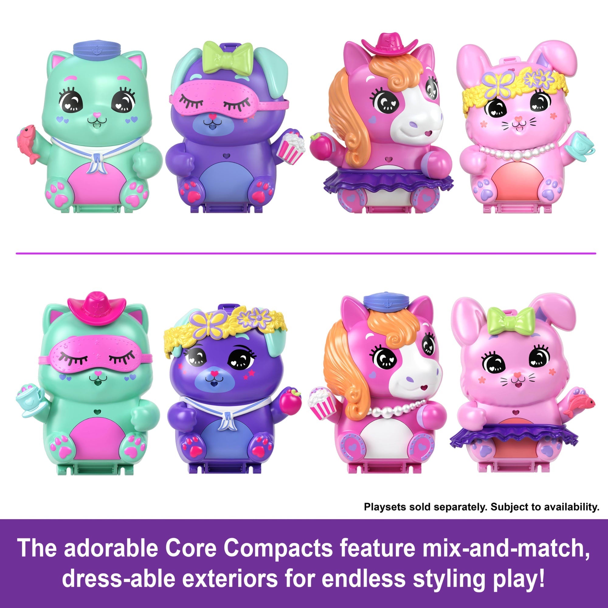 Polly Pocket Tea Party Bunny Compact Playset With 1 Micro Doll And Pet Bunnies, Travel Toy With Styling Accessories