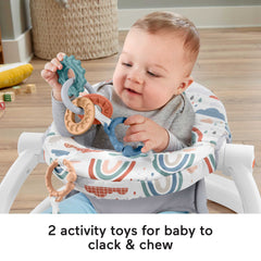 Fisher-Price Sit-Me-Up Floor Seat Portable Baby Chair With Toys, Rainbow Showers