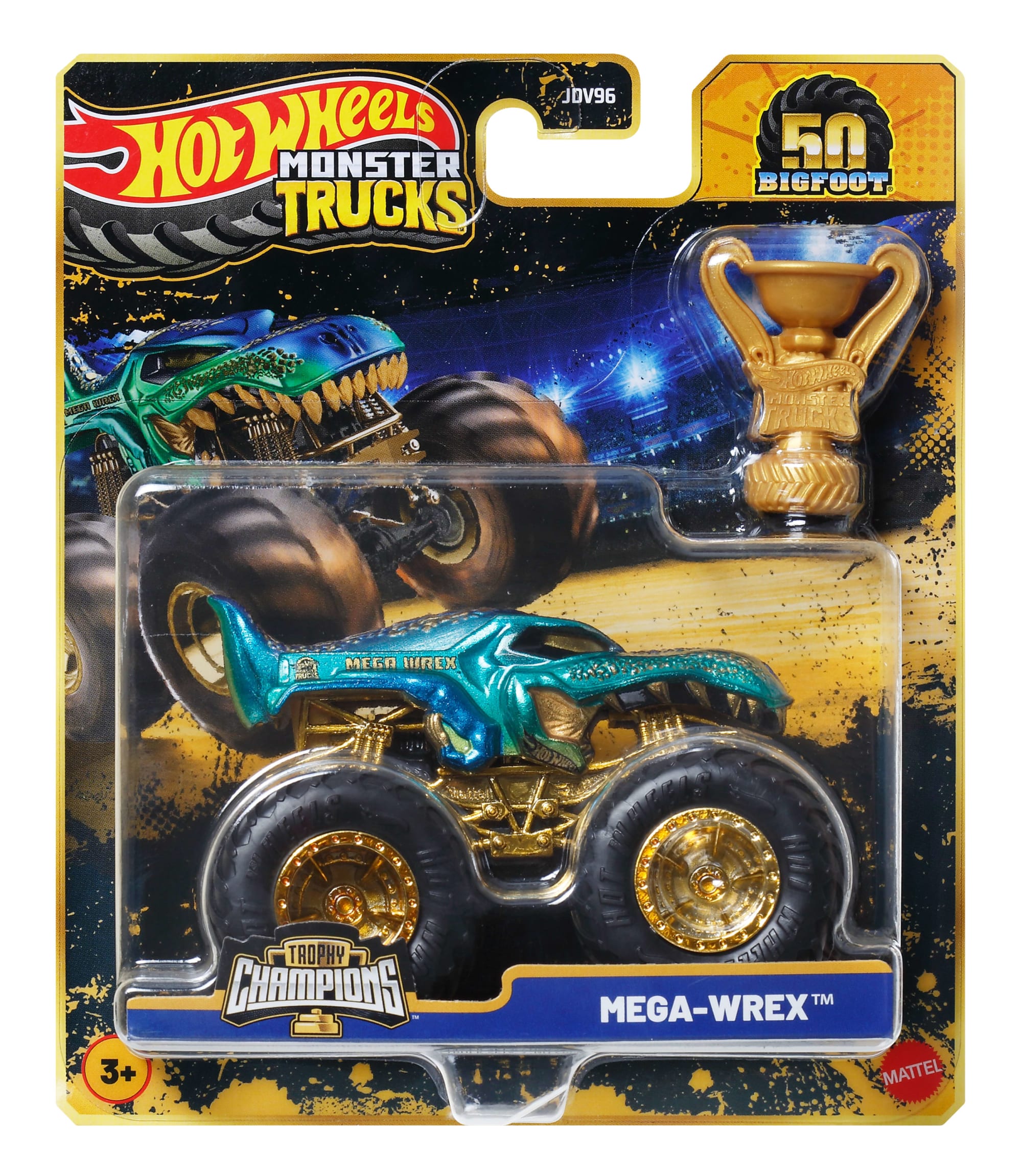 Hot Wheels Monster Trucks Trophy Champions Premium Die-Cast 1:64 Scale & Trophy