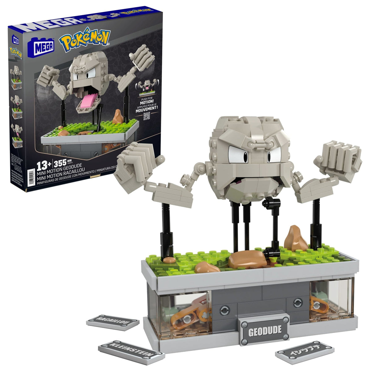 MEGA Pokémon Mini Motion Geodude Building Kit With Motion (354 Pieces) For Collectors