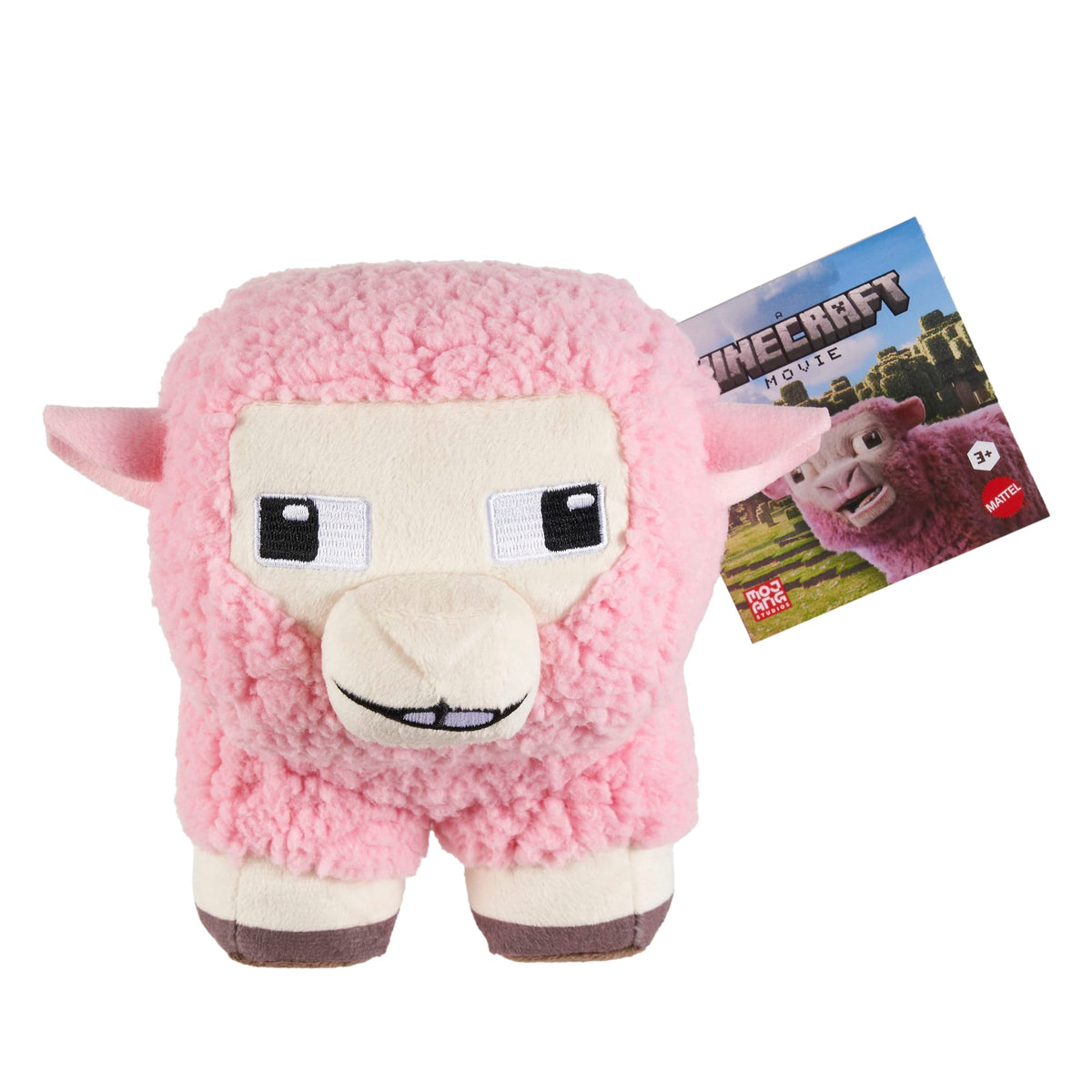 Minecraft Pink Sheep Plush Toy, 8-Inch Collectible Soft Doll Inspired By A Minecraft Movie
