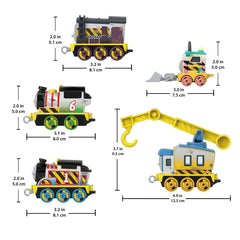 Thomas & Friends Construction Crew 5-Piece Diecast Metal Toy Train & Vehicle Set