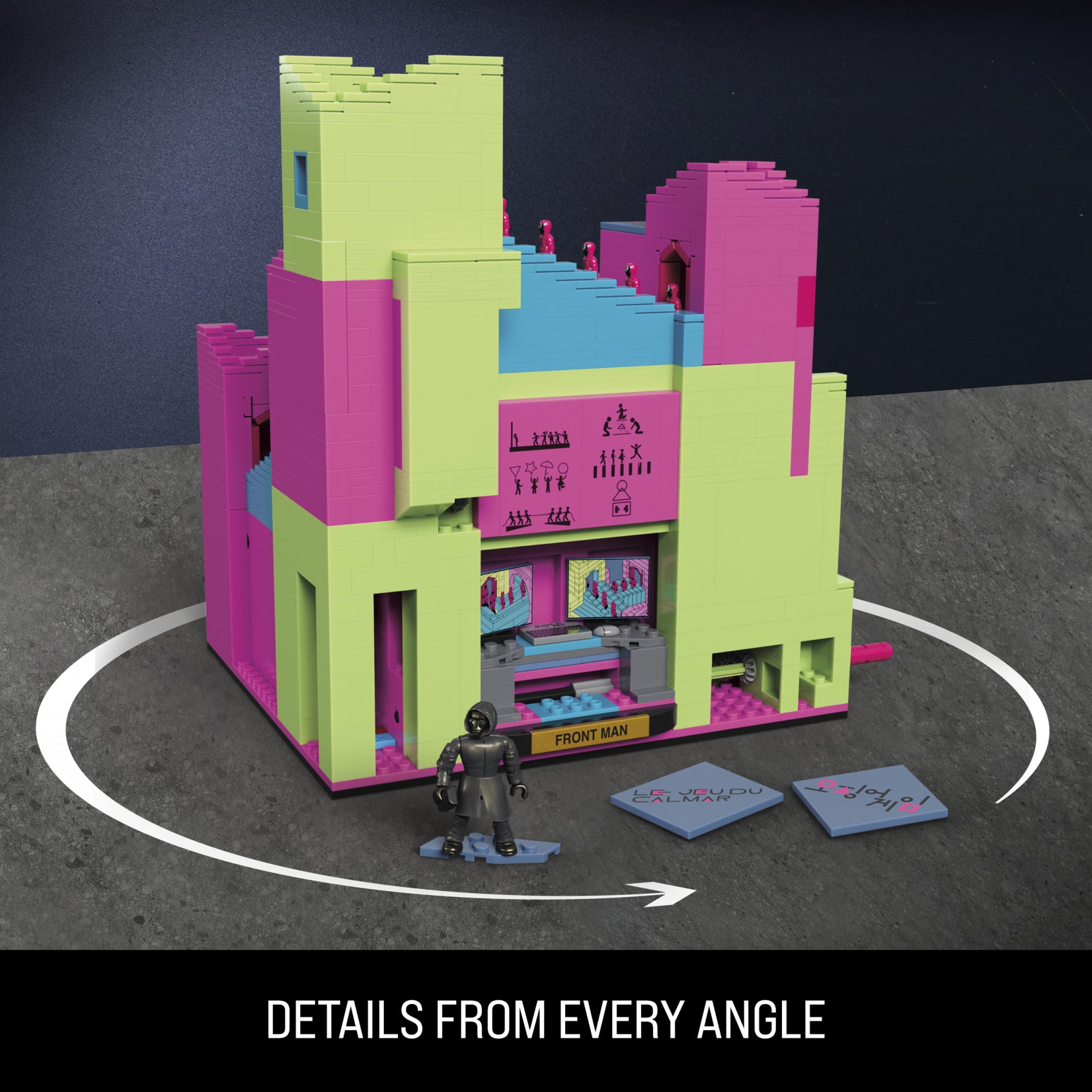 MEGA Squid Game Staircase Building Toy Kits With Action Figure (1707 Pieces) For Collectors