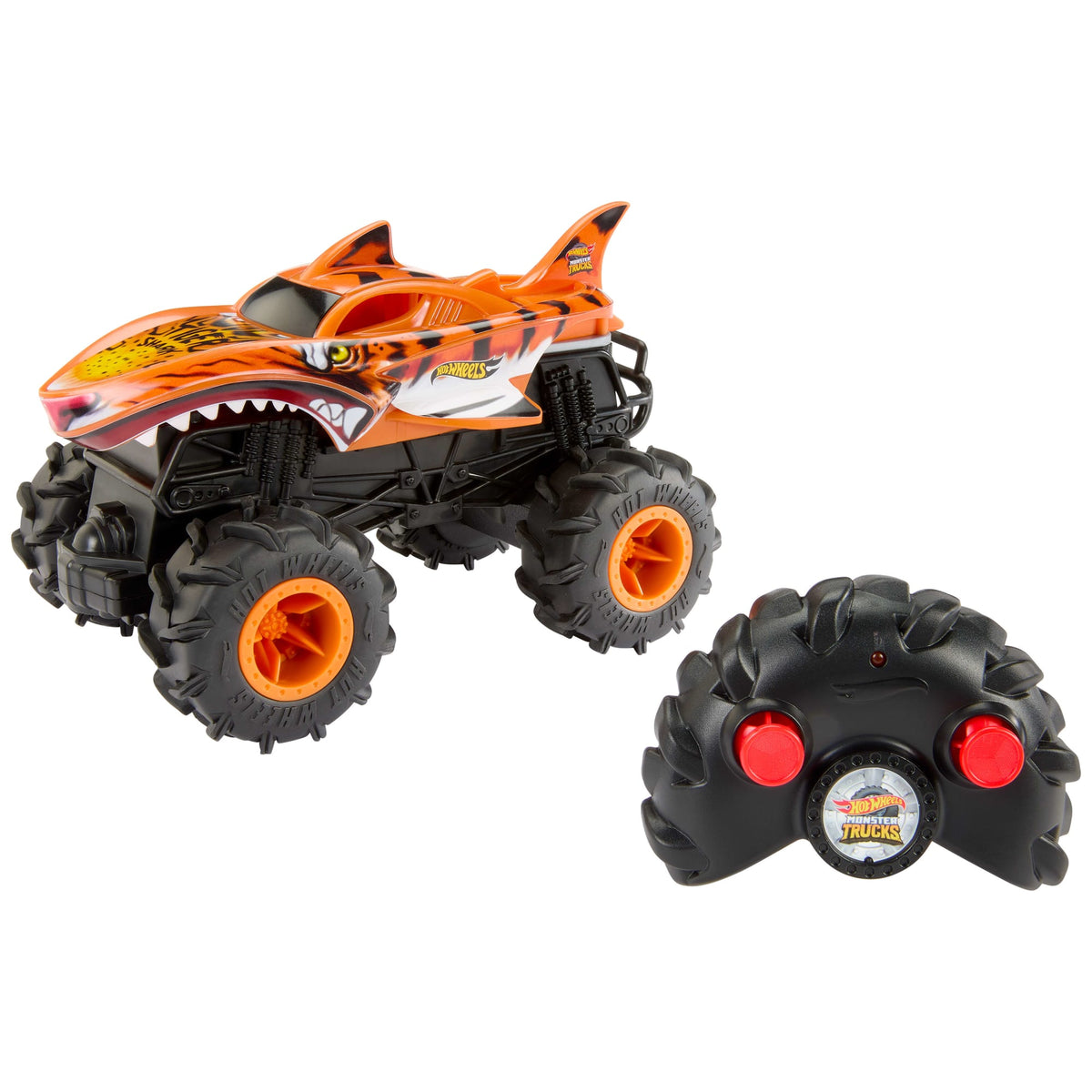 Hot Wheels RC Monster Trucks HW Tiger Shark RC in 1:24 Scale, Remote-Control Toy Truck
