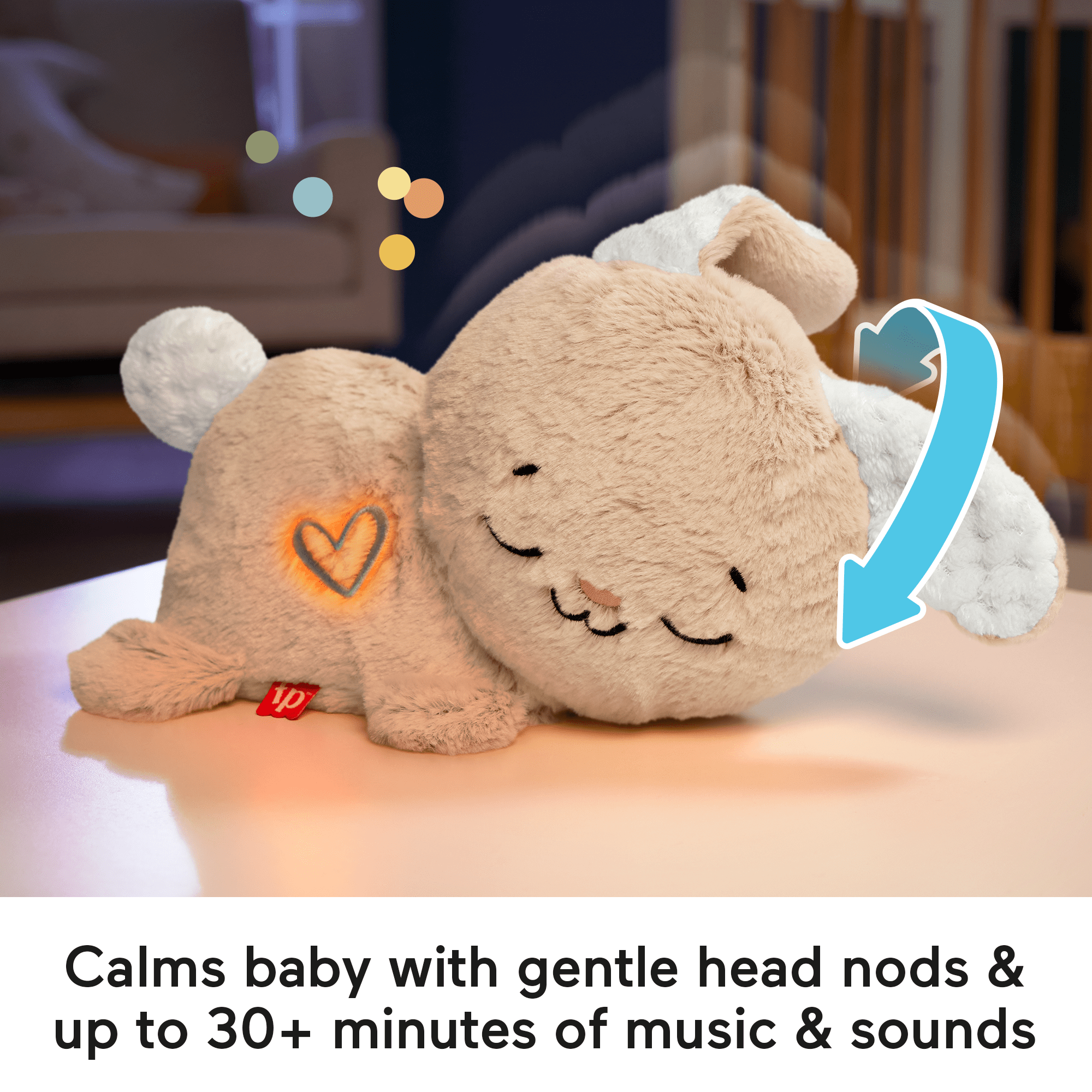 Fisher-Price Soothe & Settle Bunny Plush Baby Toy & Customizable Sound Machine With Motion