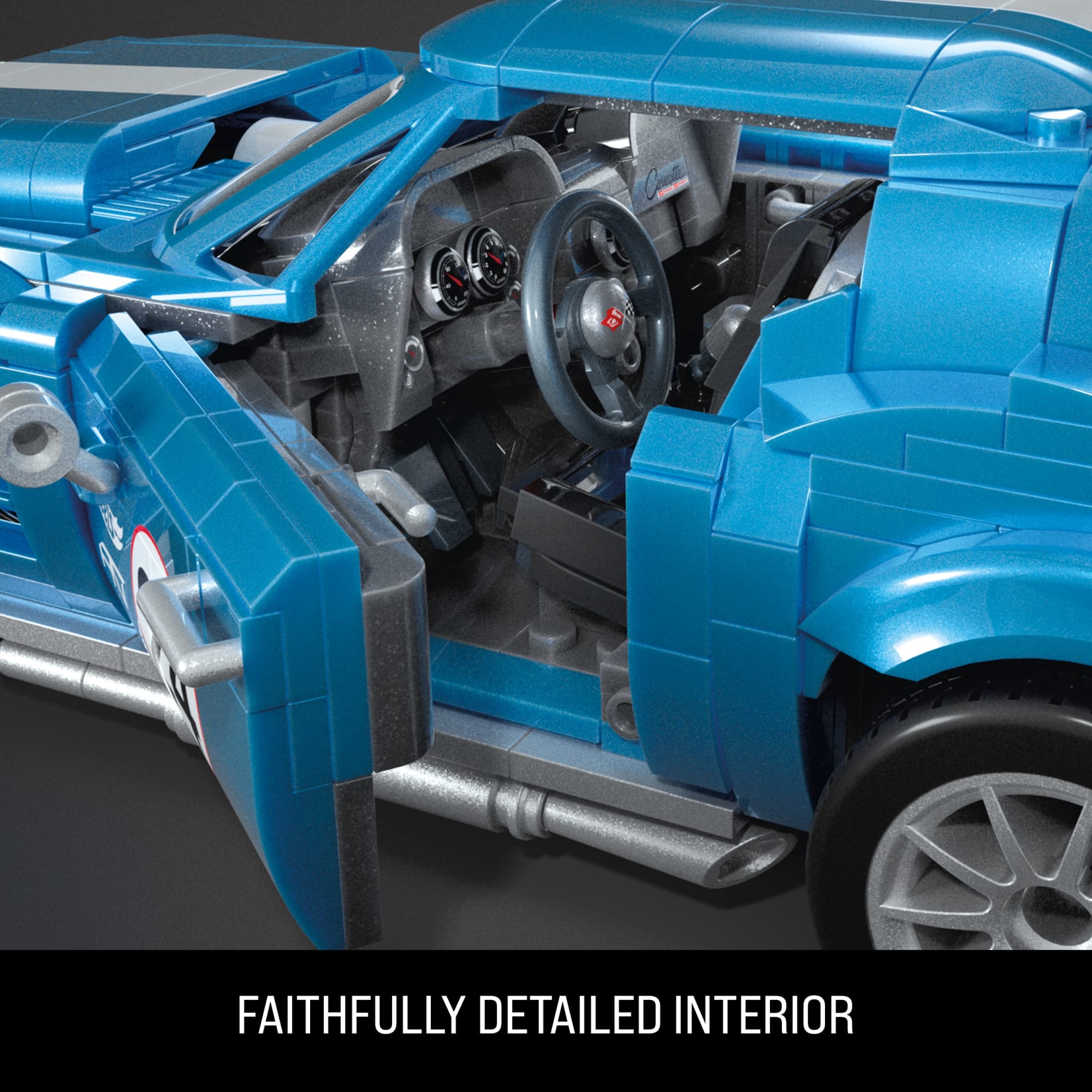 MEGA Hot Wheels 63 Corvette Grand Sport Race Car Building Toy Kit (1060 Pieces) For Collectors