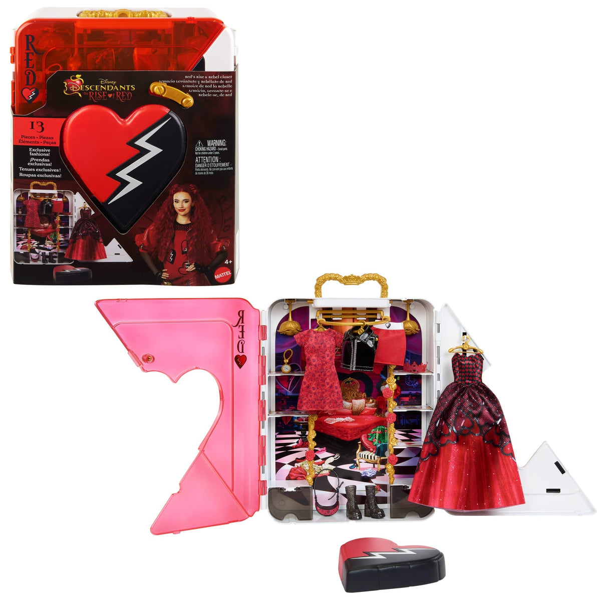 Disney Descendants: The Rise Of Red, Red's Rise & Rebel Closet Playset With Exclusive Clothes & Accessories
