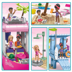 MEGA Barbie Malibu Dream Boat Building Kit Playset With 3 Micro-Dolls (317 Pieces)